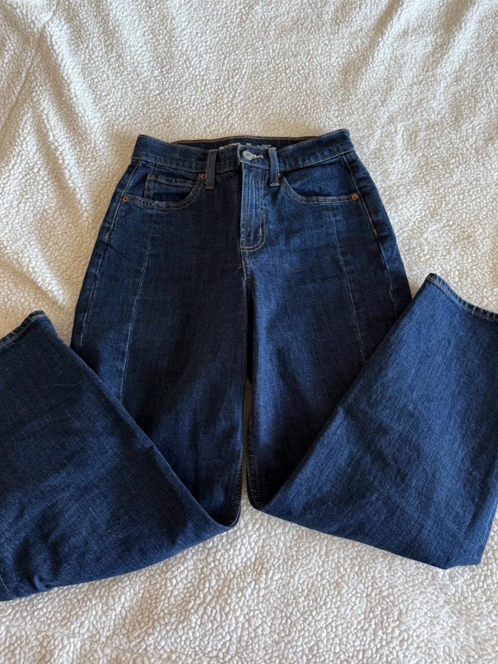 Size 00 Old Navy Dark Indigo Barrel-Leg Women's Jeans